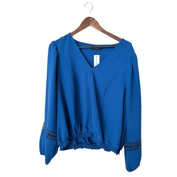 Lane Bryant Classic Long-Sleeve V-Neck Cropped Blouse sz 20 new - Picture 1 of 3